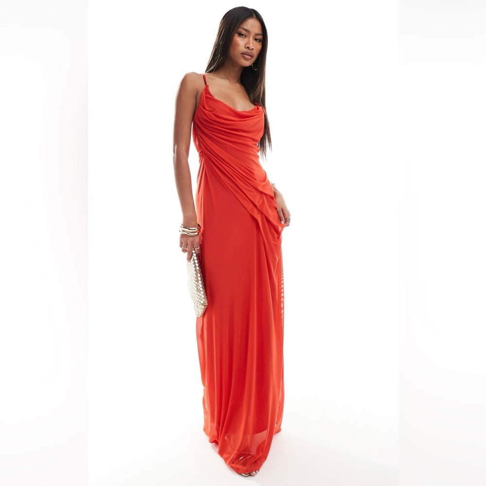 ASOS mesh draped Evening Dress